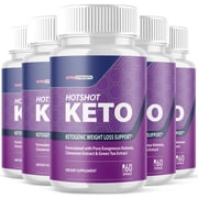 Hotshot Keto - Dietary Supplement for Weight Loss - Energy & Focus Boosting Supplements for Weight Management & Metabolism - Advanced Fat Burn Raspberry Ketones Pills - 300 Capsules (5 Pack)