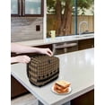 thumbnail image 3 of Brown Black Plaid Toaster Cover 4 Slice, Large Kitchen Appliance Covers, Vintage Rustic Star Buffalo Check Toaster Oven Cover with Loop, Bread Machine Cover Polyester Dust Cover Protection, 3 of 4