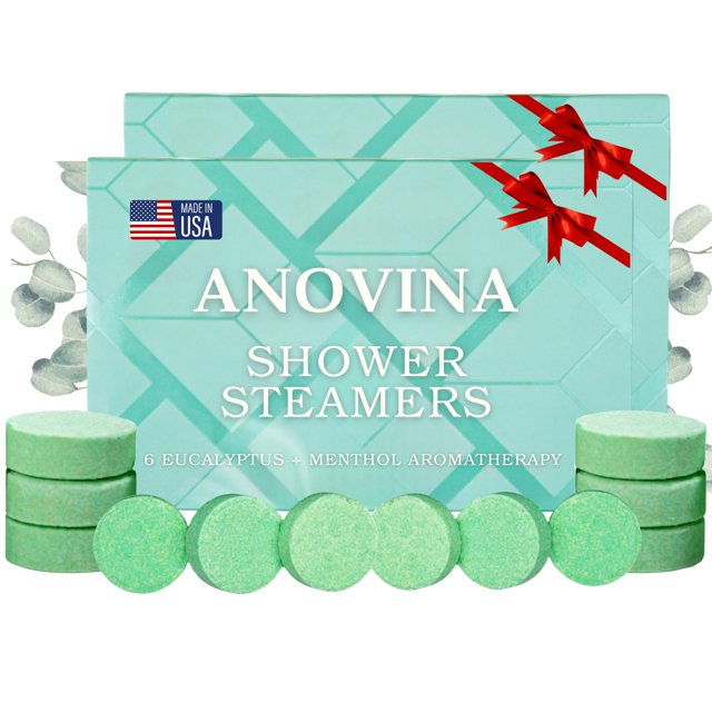 Vaporizadores de ducha de eucalipto Anovina 12XL, fabricados en EE. UU. con mentol para aromaterapia. ¡Un regalo de San Valentín perfecto para que mujeres y hombres disfruten de una experiencia de duc