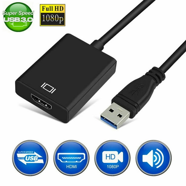 USB to HDMI Adapter, USB 3.0/2.0 to HDMI 1080P Video Graphics Cable ...