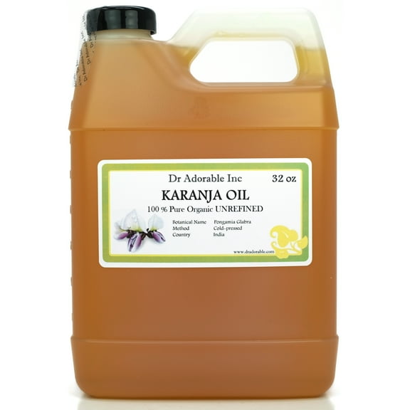 Dr Adorable - 32 oz - Karanja Oil - Unrefined 100% Pure Natural Organic Cold Pressed