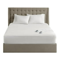 Pemberly Row 39x75" Polyester Fabric Waterproof Heated Mattress Pad in White