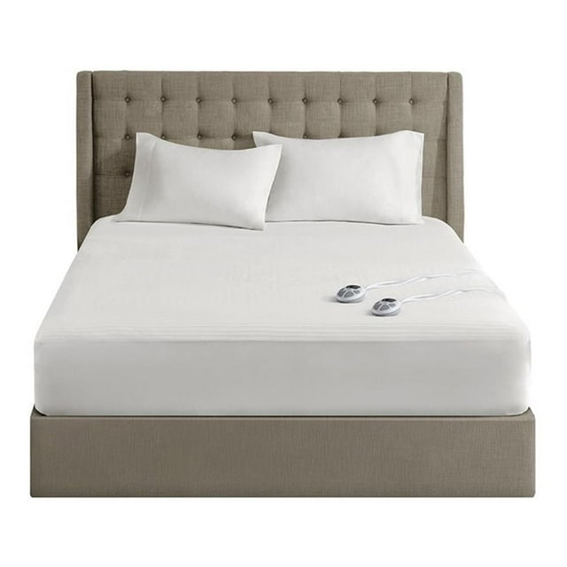 Pemberly Row Protège-Matelas Chauffant Imperméable en Tissu Polyester 39x75 Pouces Blanc