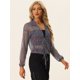 thumbnail image 4 of Chaqueta corta con cremallera para mujer Cordón transparente brillante Negro L, 4 of 6
