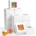 thumbnail image 1 of Cajas para Postres con Ventana, individuales para cupcakes, Cajas para Galletas Portátiles para Donas, Pasteles, Pastelería, Postres, para Bodas, Fiestas (100), 1 of 4
