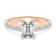 thumbnail image 4 of IGI Certified 2 Carat Emerald Shape Lab Grown Diamond Engagement Ring | 14K Rose Gold | Calista Side Stone Lab Diamond Ring | FG-VS1-VS2 Quality Friendly Diamonds, 4 of 6