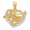 thumbnail image 1 of 14k and Rhodium I Love You Heart Pendant in 14k Yellow Gold w/ Rhodium Plating, 1 of 3
