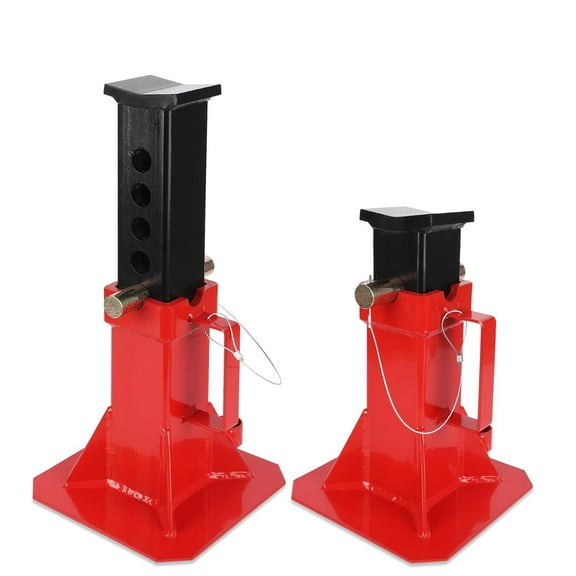 Garvee Car Jack,Floor Jack Stands,Jack Stand with Lock, for Supporting Trucks Trailers Car, Adjustable Height 11"-18", 12 Ton (26,400 Lb) Capacity, Red, 1 Pair
