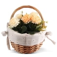 thumbnail image 2 of Cesta de Mimbre Tejida una Mano Canasta Flores SimulacióN PequeñA con Sola Regalo, 2 of 5