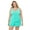 Midori, variant on Aqua Green, Women's Plus Size Ladder Trim Racerback Tankini, Lagoon Blue, 1X