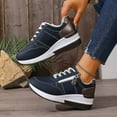 thumbnail image 6 of Womens Shoes,Women Sneakers Thick Sole Lace Up Design Fashion Casual Shoes Comfortable Women Sneakers for Walking,Shoes for Women,Navy,6.5, 6 of 8
