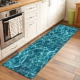 thumbnail image 2 of 2'x6' Rug Runners for Hallways Kitchen, Teal Green Ocean Waves Non Slip Entryway Beside Floor Carpet Runner, Summer Sea Pool Washable Laundry Room Bedroom Throw Rugs Mat for Family Pet, 2 of 8