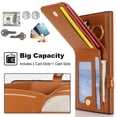 thumbnail image 4 of Allytechgroup Wallet Case for Samsung Galaxy S24 Ultra with Card Slots, RFID Blocking Ring Holder Kickstand Bumper Anti-Scratch Slim Phone Case Cover for Galaxy S24 Ultra, Brown, 4 of 8