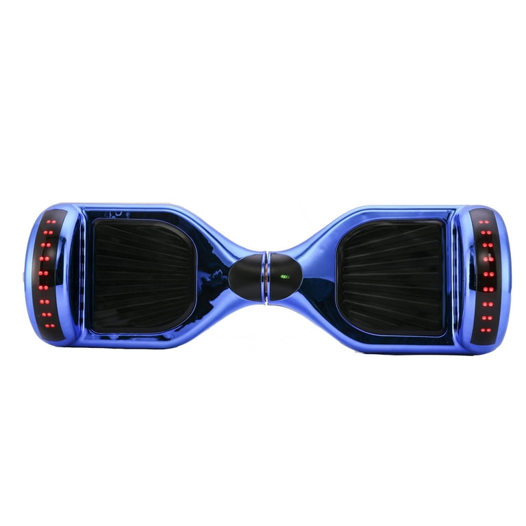 Glarewheel Self Balancing Electric Scooter Hoverboard with Built In Bluetooth Speaker Chrome Blue Walmart