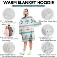 thumbnail image 5 of Wearable Oversized Blanket,Blue Ethnic Bird Pattern Wearable Blanket Hoodie for Adults,Cozy Hooded Blankets with Super Pockets,Super Warm Fuzzy Pullover for Women & Men, 5 of 6