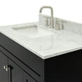 thumbnail image 4 of Ariel Hamlet 37 In. Left Offset Rectangle Sink Vanity With 0.75 In. Carrara White Countertop In Black, 4 of 11