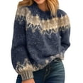thumbnail image 2 of Wutalume Women's Winter Casual Loose Mohair Chunky Knit Sweater, Cozy Fuzzy Top, Warm Pullover for Cold Weather and Indoor Lounging,Blue S, 2 of 5