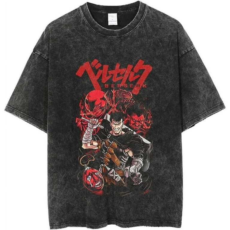 Y2K tops men's 90s vintage Berserk anime graphic shirts Y2K tops men's 90s vintage Berserk anime graphic shirts