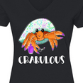 thumbnail image 4 of Inktastic Crabulous Cute Hermit Crab with Purple Nail Polish Women's V-Neck T-Shirt, 4 of 5