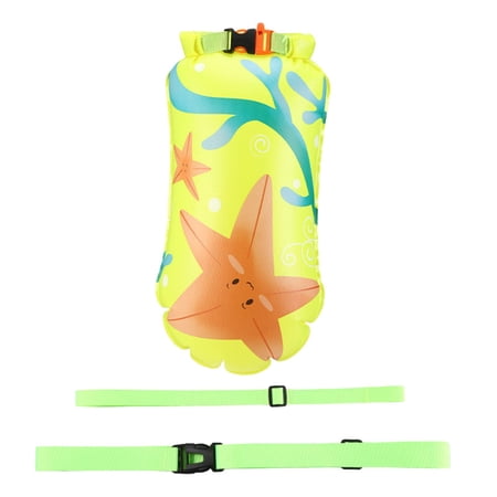 Safety Swim Buoy Waterproof Bag Storage Bag for Water Sports Hiking Kayaking Green 55cmx38cm