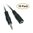 thumbnail image 1 of C&E Black 3.5mm Stereo Extension Cable, 3.5mm Male to 3.5mm Female, 12 Feet, 10 Pack, 1 of 1
