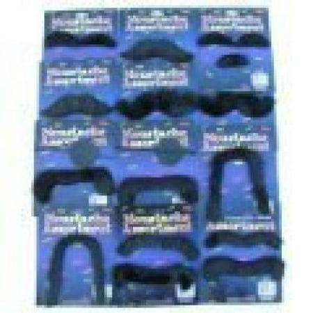 12 Fake Moustaches - Assorted Shapes and Sizes! Costume Fun Mustache