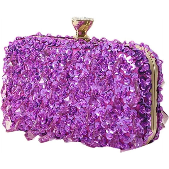 Women Bling Evening Bag Fashion Embroidered Beaded Sequin Clutch Cocktail Wedding Party Purse