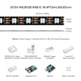 thumbnail image 4 of BTF-LIGHTING WS2812B Tira de luces LED 1m 5m 30LEDs/m 60LEDs/m IP30 IP65 IP67 5050SMD Direccionable individualmente PCB blanco negro flexible Tira de píxeles LED a todo color Dream Color DC5V, 4 of 5