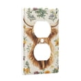 thumbnail image 2 of Yayeee Duplex Wall Plate 1-Gang 4.5"x2.7" Home Receptacle Light Switch Decorative Outlet Cover, Floral Cow, 2 of 7