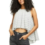 MSRP $68 Free People Turn It Up Tank, Ivory/Blue Combo, Size X-Large