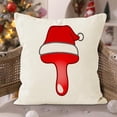 thumbnail image 2 of Puntoco Funda de almohada con letras navideñas, funda de almohada decorativa para sofá festivo, funda de cojín con estampado de lino, 2 of 4