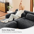 thumbnail image 5 of HUTWIFE Home L-Shaped Plush Boneless Cloud and Comfy Fluffy Sectional Sofas with 1 Ottoman, Dark Grey, 5 of 10