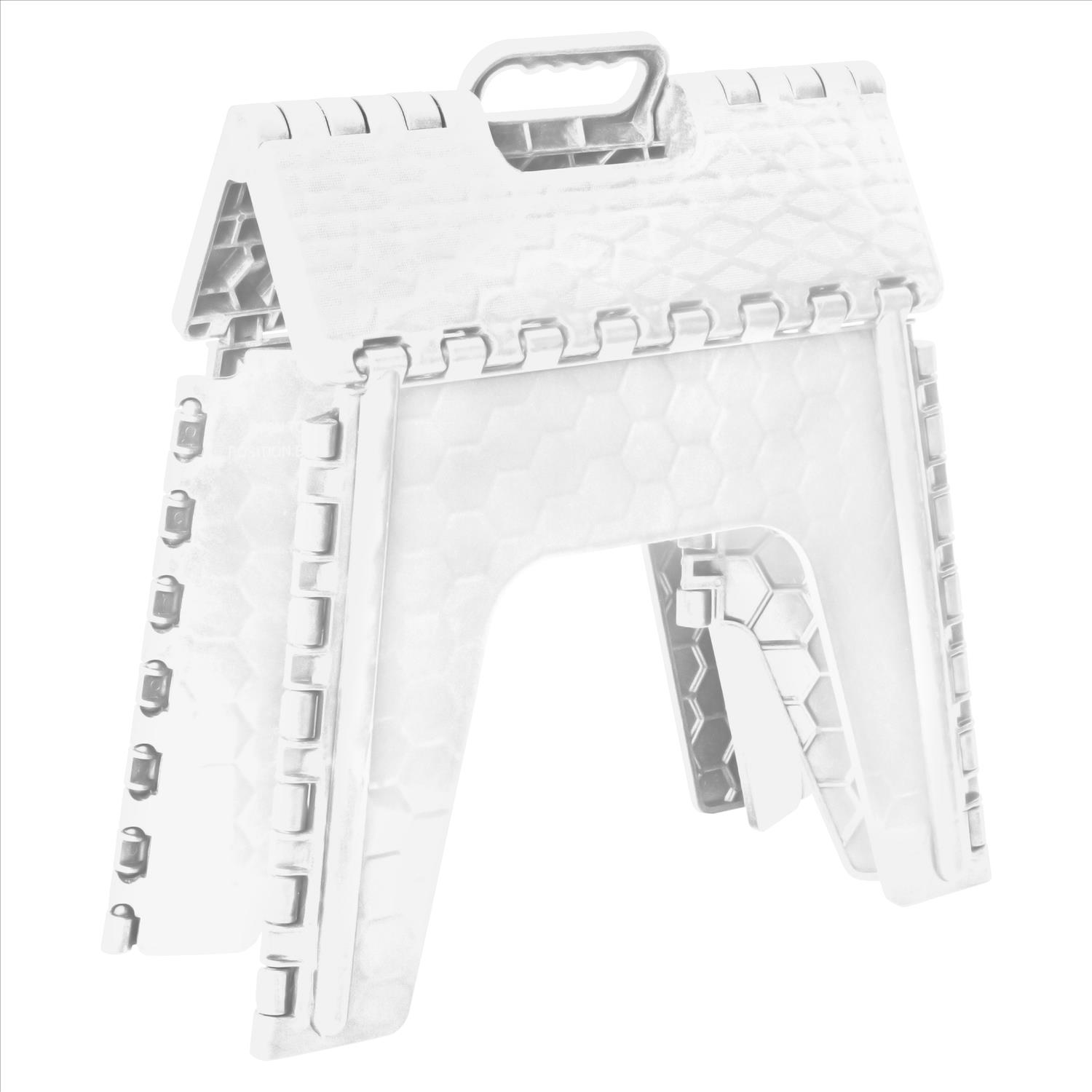 Simplify 2 Pack 12" Plastic Folding 1 Step Stool in White