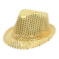 thumbnail image 3 of Sombrero de jazz con lentejuelas,Sombrero de vaquero con lentejuelas,accesorio para disfraz,Sombrero Fedora de lentejuelas brillantes para hombre y mujer,accesorio para fiestas,Sombrero de jazz, 3 of 8
