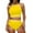 Yellow, variant on WIZUTIZ Womens Tankini Bathing Suits Camisoles High Rise Push Up Slim Fit Tank Top with Bottom Ribbed Off-the-Shoulder Color Block Swimwear Crew Neck Bathing Suits 2 PC Light Blue