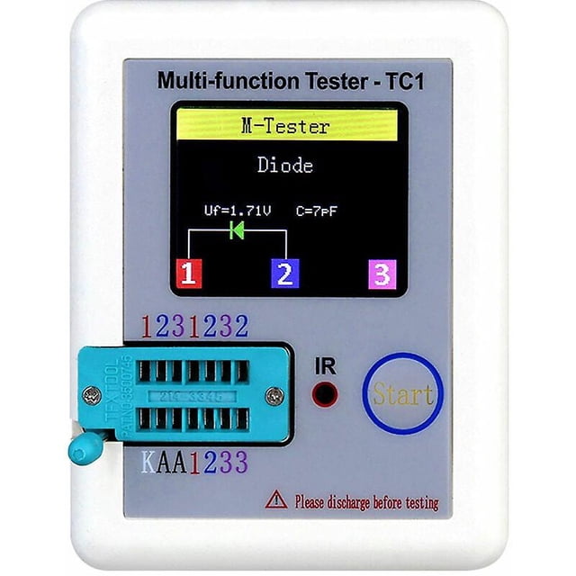 Pantalla gráfica en color del probador de transistores multifuncional LCR-TC1