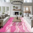 thumbnail image 3 of 5'x7' Area Rugs, Pink Ombre Indoor Outdoor Area Rug for Living Room Bedroom, Modern Moire Abstract Art Luxury Washable Bathroom Rugs Kitchen Floor Carpet Mats Home Decor Aesthetic, 3 of 8