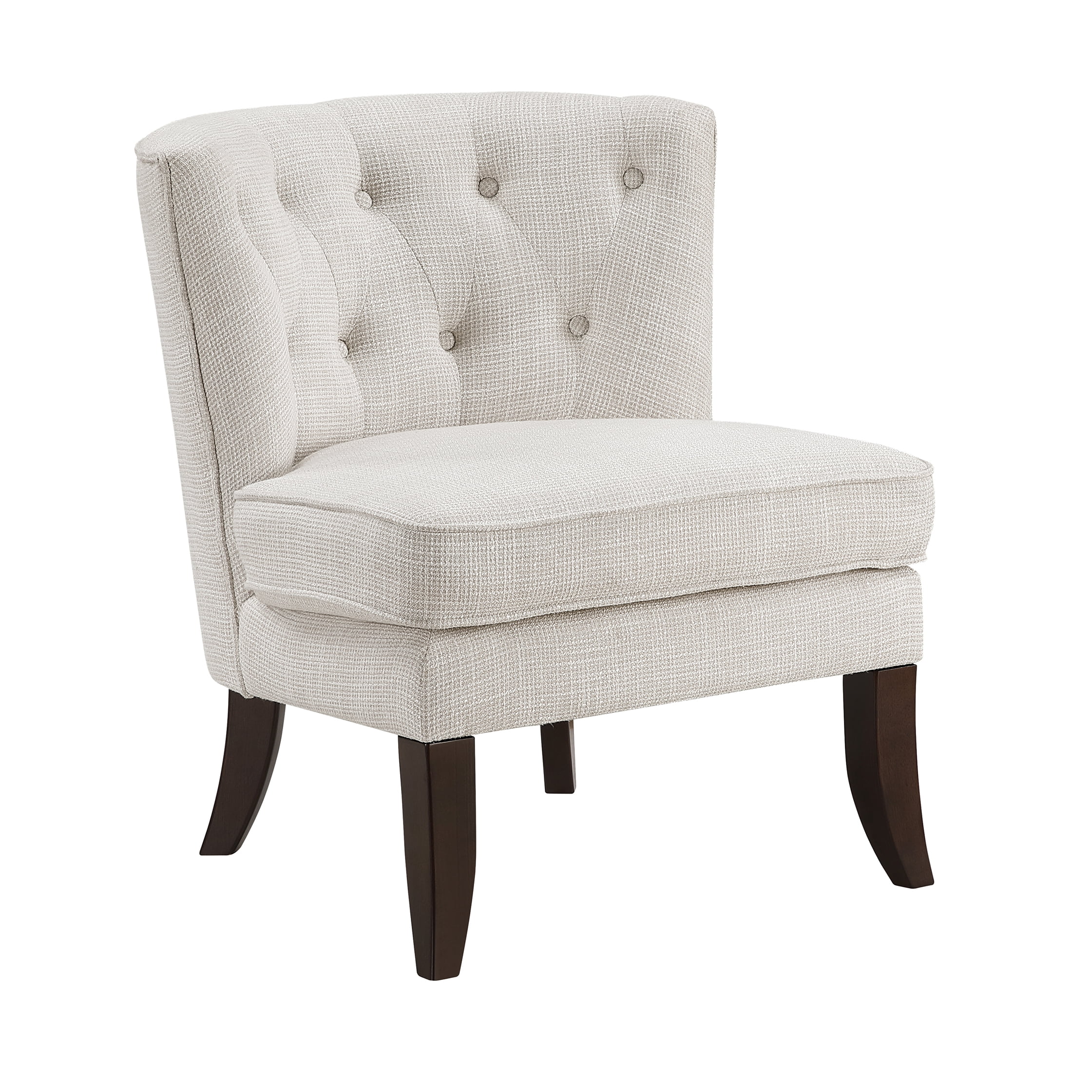OakvillePark Crestbourne Textured Fabric Button Tufted Back Accent Chair, Beige