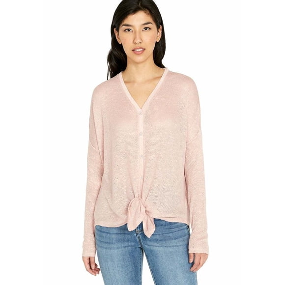 Buffalo David Bitton Real Love Cardigan à Nouer Col en V Rose Taille TP