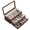 Walnut, variant on 3-Layer Knife Display Case, Knife Collection Display Holder with Glass Lid & Drawers (Black)