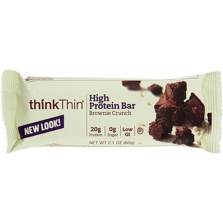 Protein Brownie - thinkThin High Protein Bar, Brownie Crunch, 20g Protein, 10 Ct