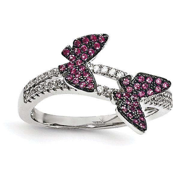 925 Sterling Silver Cubic Zirconia Cz Butterfly Ring