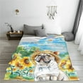 thumbnail image 5 of Fuzoiu French Bulldog Sunflowers Bubbles Print Ultra-Soft Micro Fleece Blanket,All Seasons Flannel Throw, Lightweight Blanket for Bed, Sofa, Couch, Movie Night, Camping, and Travel-60"x50", 5 of 7