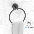 thumbnail image 2 of stusgo 7-Piece, Stainless Steel Bathroom Hardware Set Mattle Black Wall Mounted Bathroom Accessories Set- 16''Towel Bar, Toilet Paper Holders, Towel Ring,Robe Hooks,Adhesive Wall Hooks, 2 of 7