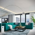 thumbnail image 4 of Modern Contemporary Urban Design Living Room Lounge Club Lobby Sectional Sofa Set, Fabric, Aqua Blue, 4 of 6