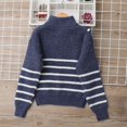 thumbnail image 3 of Otqutp Kids Boys Stripe Knit Pullover Stripe Long Sleeve Soft Warm Pullover Teens Back to School Zip-Up Sweater Size 7-16 Years, 3 of 8