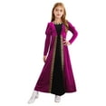 thumbnail image 1 of inlzdz Robe Maxi Renaissance pour Filles en Velours Rétro Robe de Bal pour Princesse Médiévale Tenue de Reine Rose Vif 16, 1 of 7