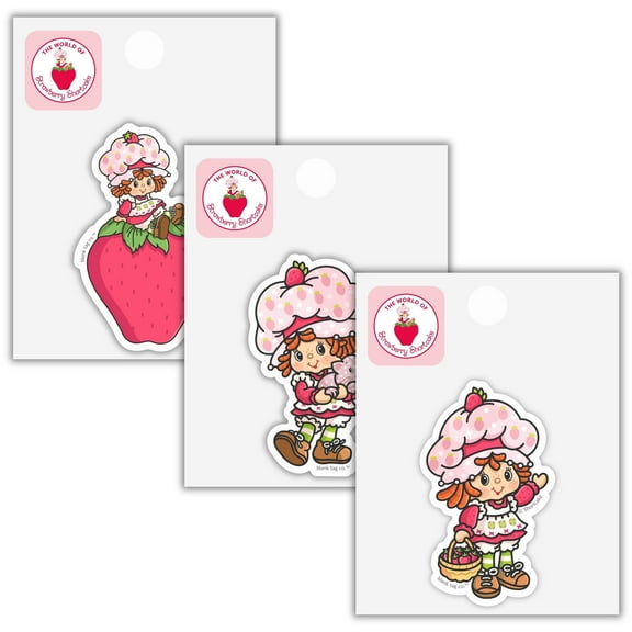 Strawberry Shortcake ® 3-Pack Sticker Bundle - Waterproof Stickers for Water Bottles and Laptops