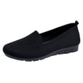 thumbnail image 6 of Loafers for Women Knitted Mesh Moccasins Flat Shoes Comfortable Slip on Casual Breathable Walking Shoes Black Size 6, 6 of 6