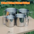 thumbnail image 4 of Camping Mug Stainless Steel Coffee Cup Tourist Tableware Picnic Utensils Outdoor Kitchen Equipment Cooking Set Cookware Hiking 330ML, 4 of 6